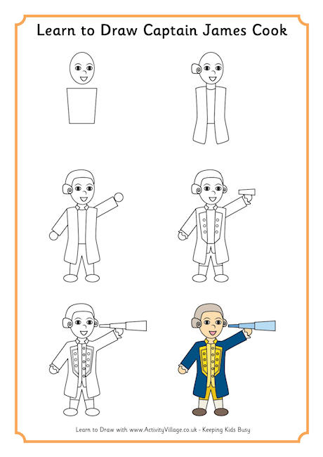 Image result for learn how to draw captain cook