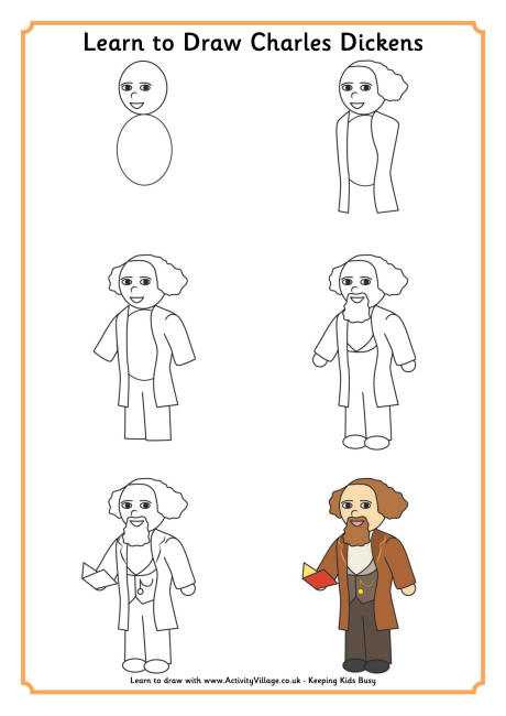 Learn to draw Charles Dickens