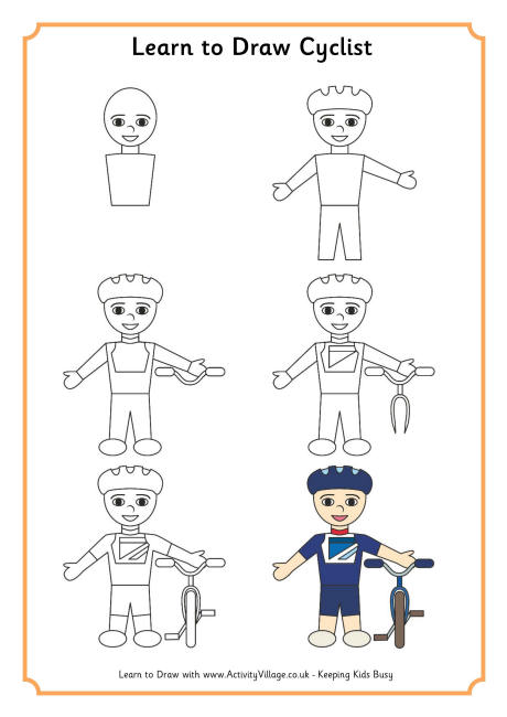 Learn to draw a cyclist