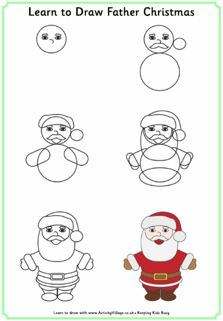Learn to draw Father Christmas
