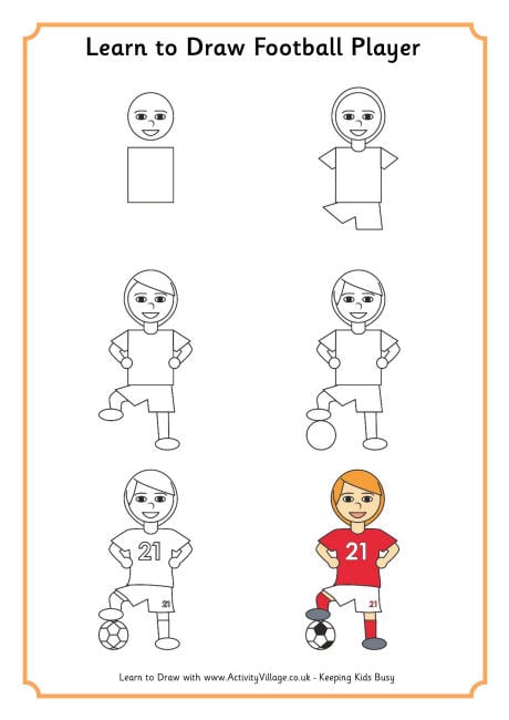Learn to draw a football player Learn to draw a football player