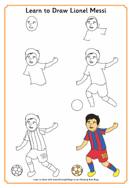 drawing pictures of lionel messi