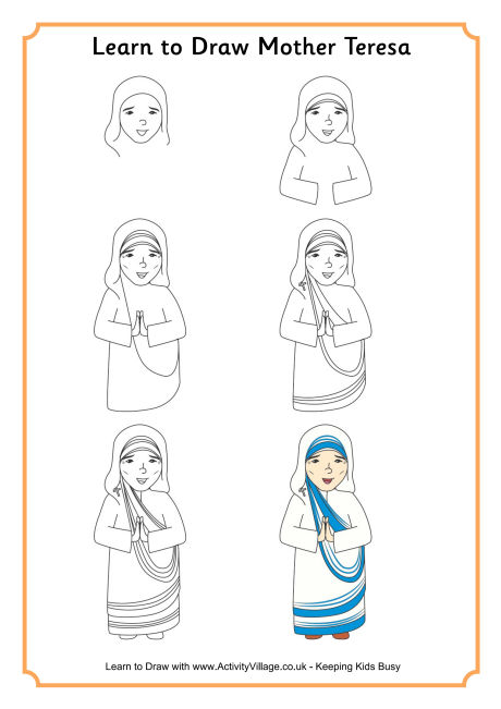 Learn to draw Mother Teresa