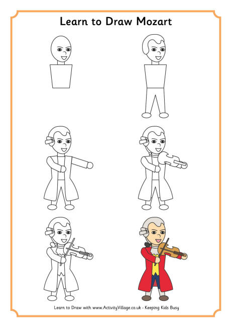 Learn to draw Mozart