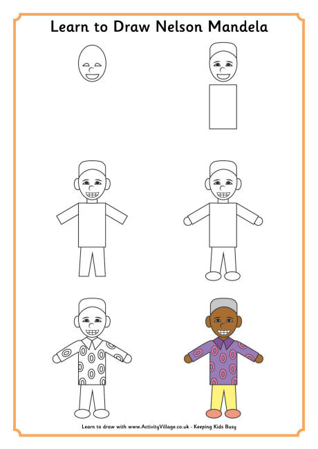 Learn to draw Nelson Mandela