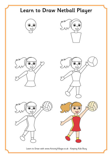 Learn to draw a netball player Learn to draw a netball player