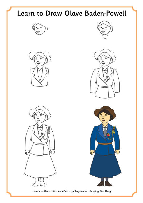 Learn to draw Olave Baden-Powell
