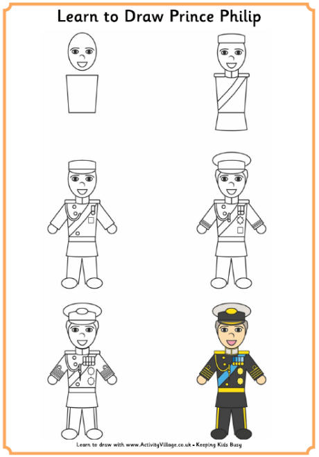 Learn to draw Prince Philip