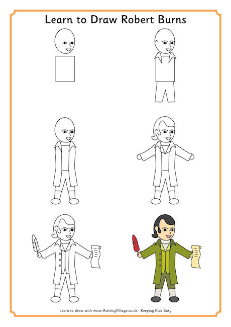 Learn to draw Robert Burns