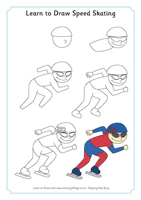 Learn to draw speed skating