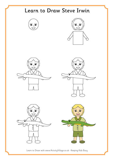 Learn to draw Steve Irwin
