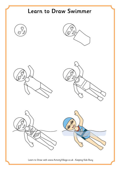 Learn to draw a swimmer