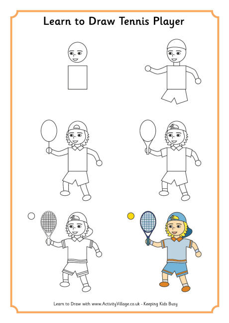 Learn to draw a tennis player