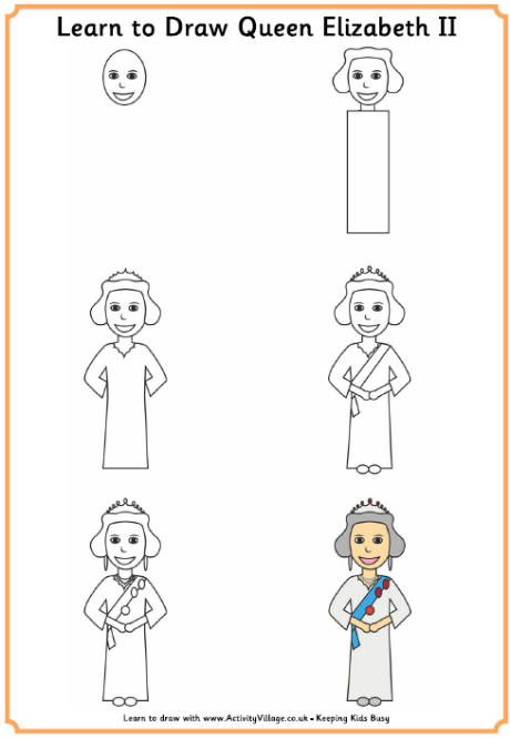 Learn to draw Queen Elizabeth II