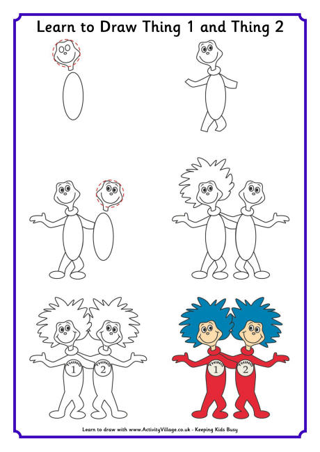 Learn to draw thing 1 and thing 2