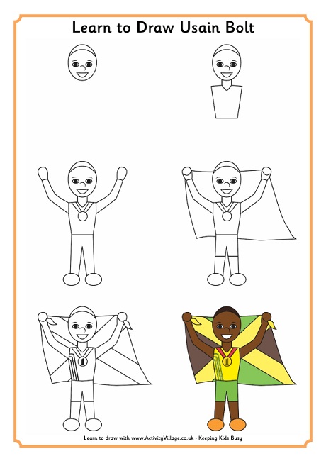 Learn to draw Usain Bolt