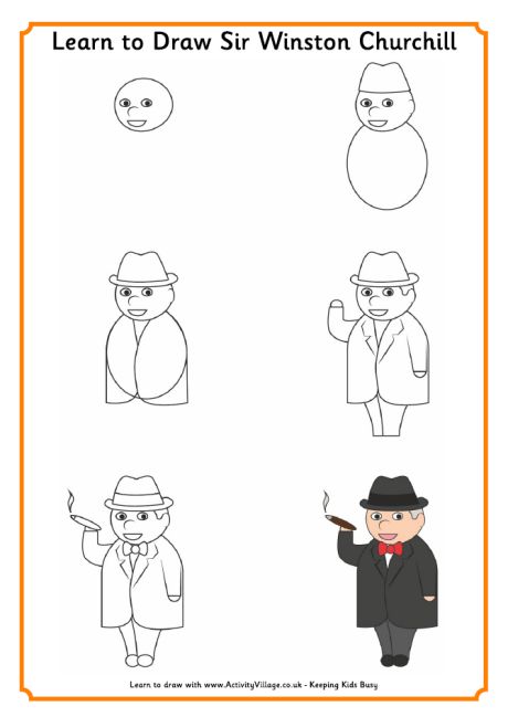 Learn to draw Winston Churchill
