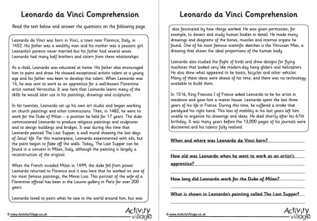 Leonardo da Vinci Comprehension