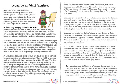 Leonardo da Vinci Factsheet Leonardo da Vinci Factsheet