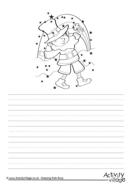 Leprechaun and rainbow story paper