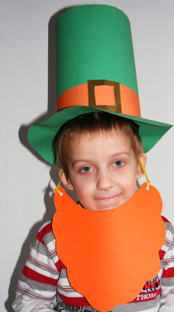 Leprechaun hat and beard!