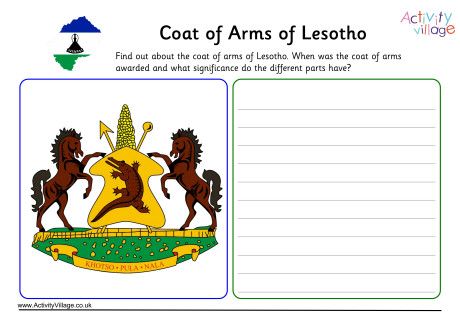 Lesotho Coat Of Arms Worksheet Lesotho Coat Of Arms Worksheet