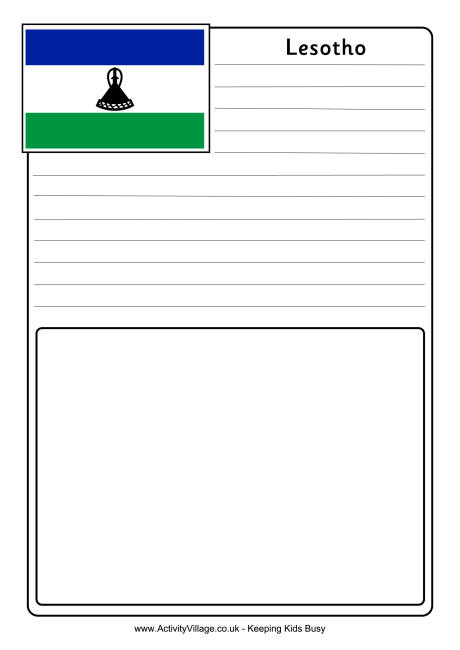 Lesotho notebooking page