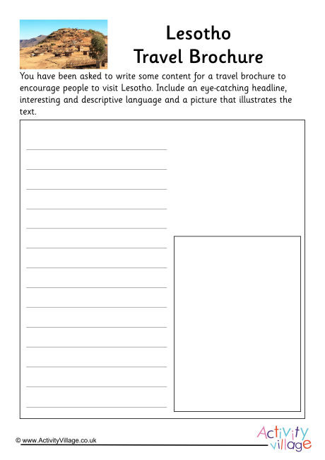 Lesotho Travel Brochure Worksheet