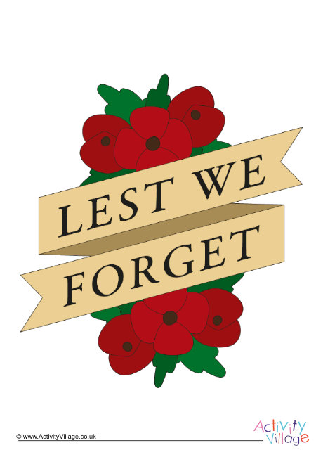 Lest We Forget printable Lest We Forget printable