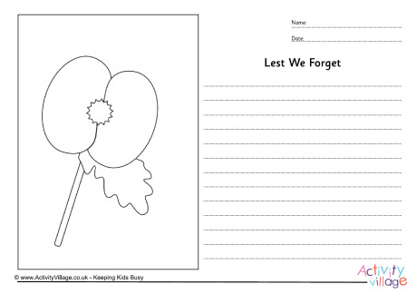 Lest we forget story paper