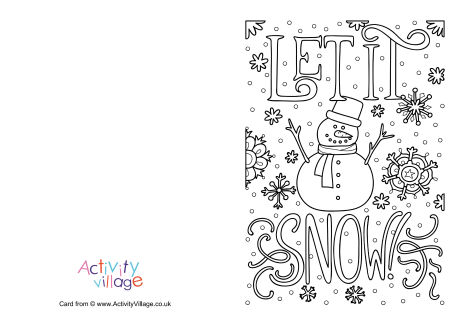 Let It Snow colouring card