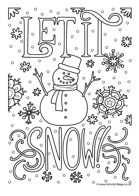 Let It Snow colouring page