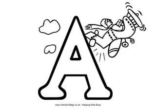 Letter A Colouring Pages