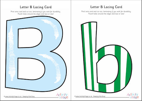 Letter B lacing card
