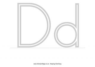Letter D Colouring Pages