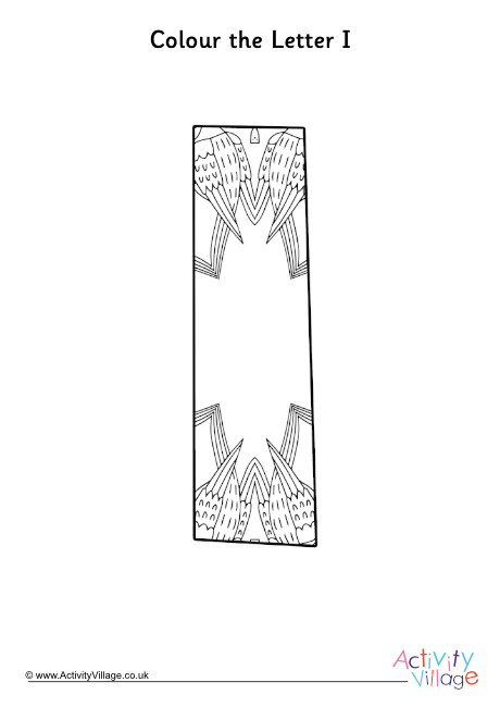 Letter I Mandala Colouring Page