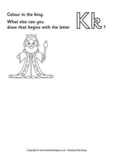 Letter K Colouring Pages