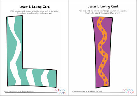 Letter L lacing card 