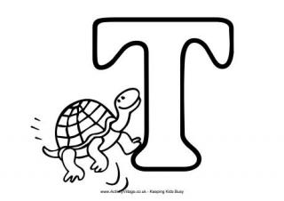 Letter T Colouring Pages