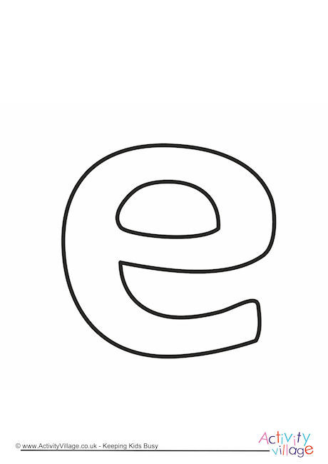 Letter Template Lower Case E Quirky