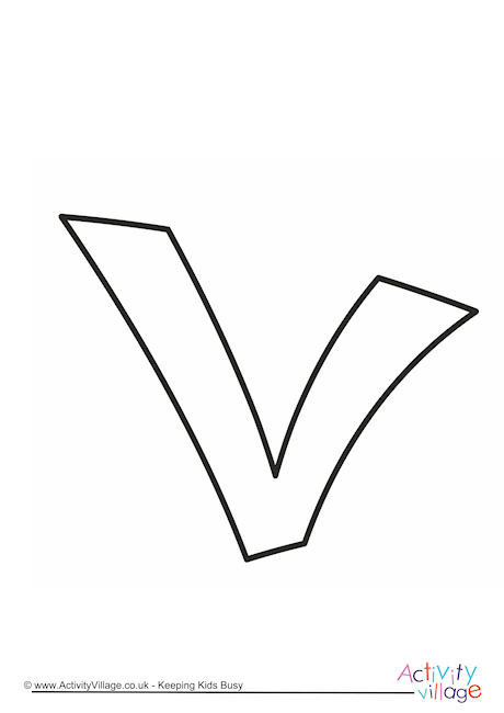 Letter Template Lower Case V Quirky