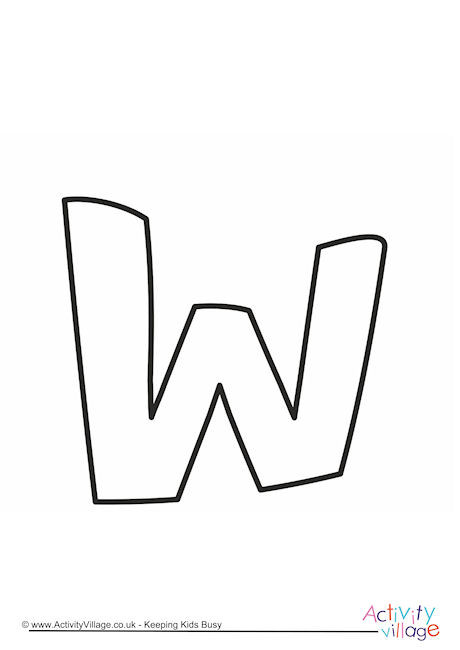 Letter Template Lower Case W Quirky