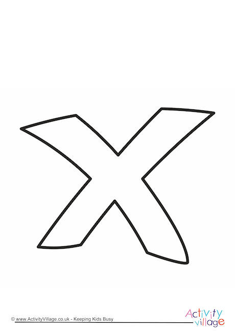 Letter Template Lower Case X Quirky Letter Template Lower Case X Quirky