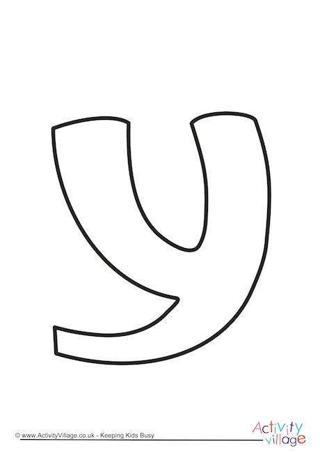 Letter template lower case y quirky