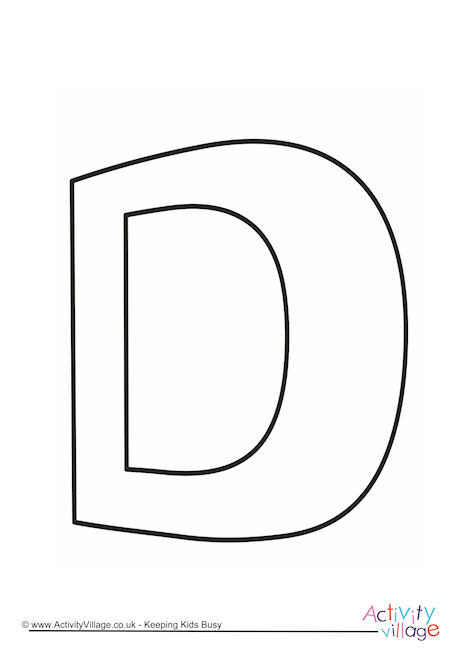 Letter Template Upper Case D Quirky
