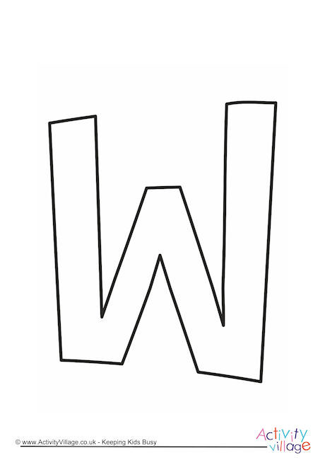 Letter Template Upper Case W Quirky