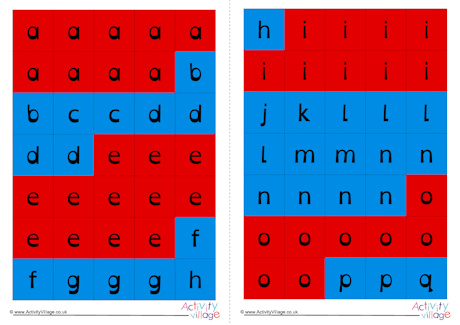 Letter tiles dyslexic font colour lower case