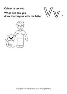 Letter V Colouring Pages