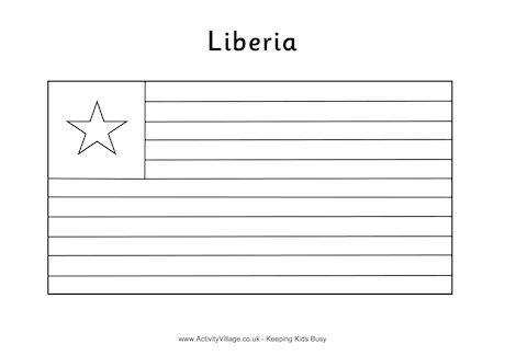 Liberia Flag Colouring Page