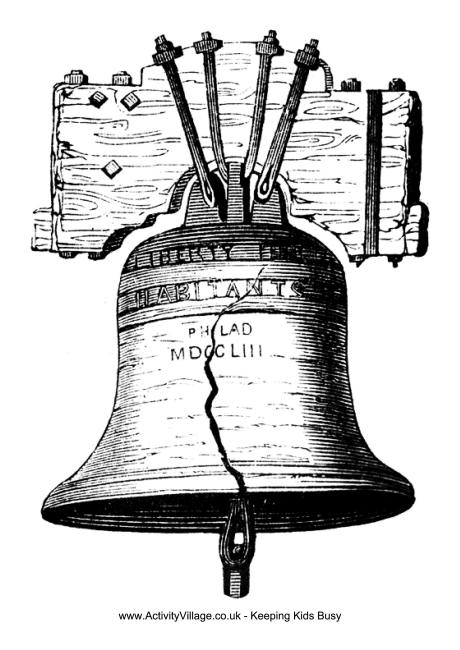 Liberty bell colouring page